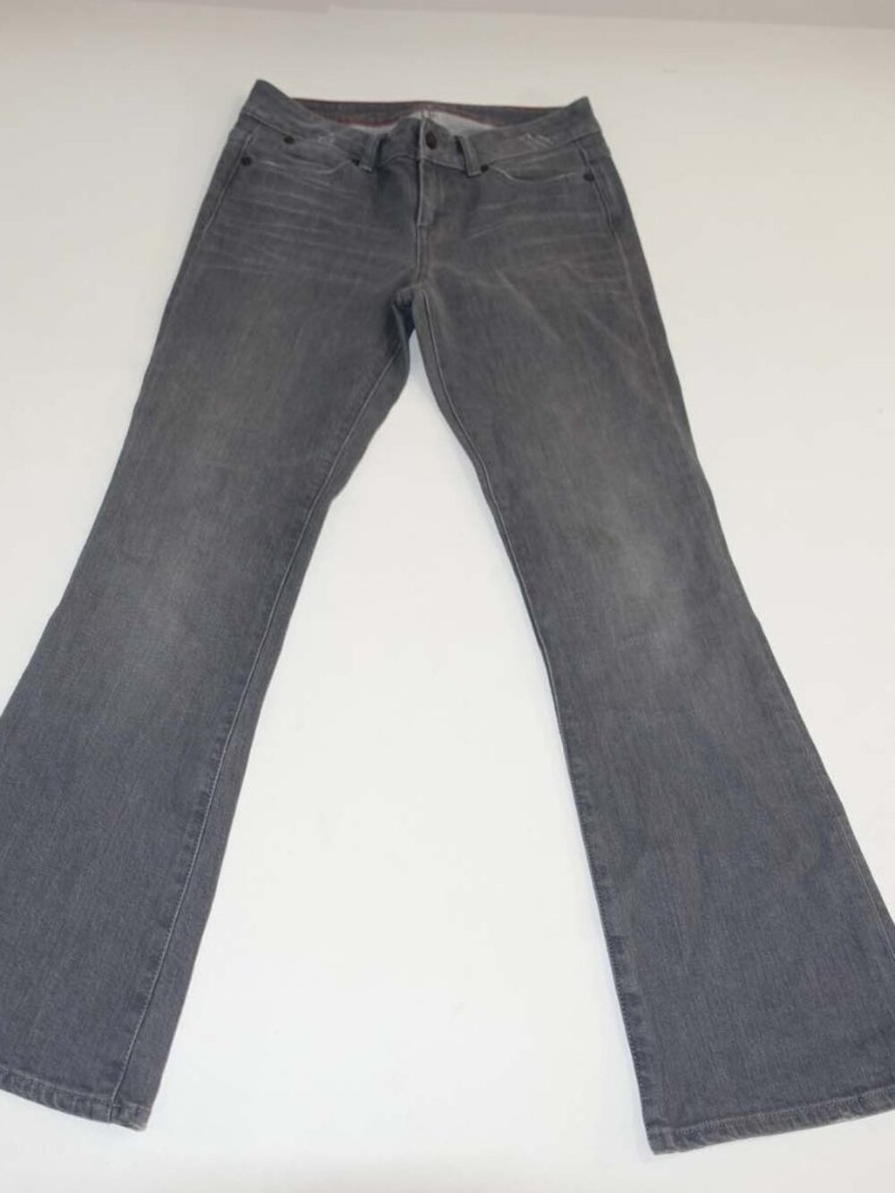 Talbots Women's Signature Boot Cut Jeans Size 4 / 27 Petite Gray Mid Rise Denim